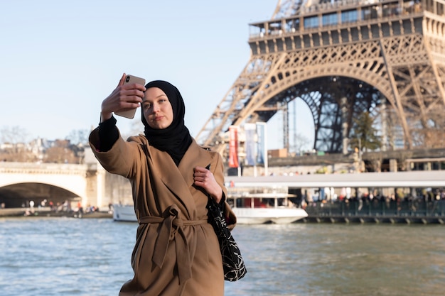 Muslim Woman Traveling in Paris: Free Stock Photo Download