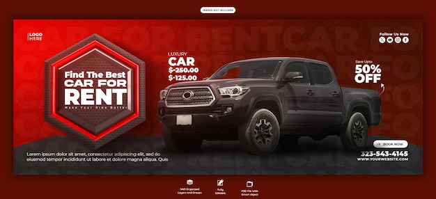 Car Rental and Automotive Facebook Cover Template