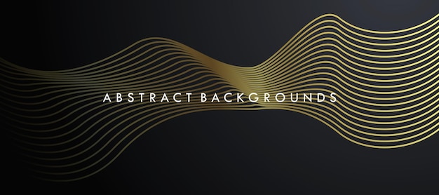 Abstract Black and Gold Luxury Background Vector Templates