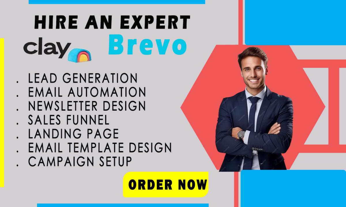 I will be your expert in brevo email template clay com campaign setup email automation