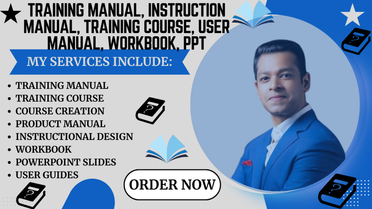 I will create training manual online course sop instruction manual workbook PPT