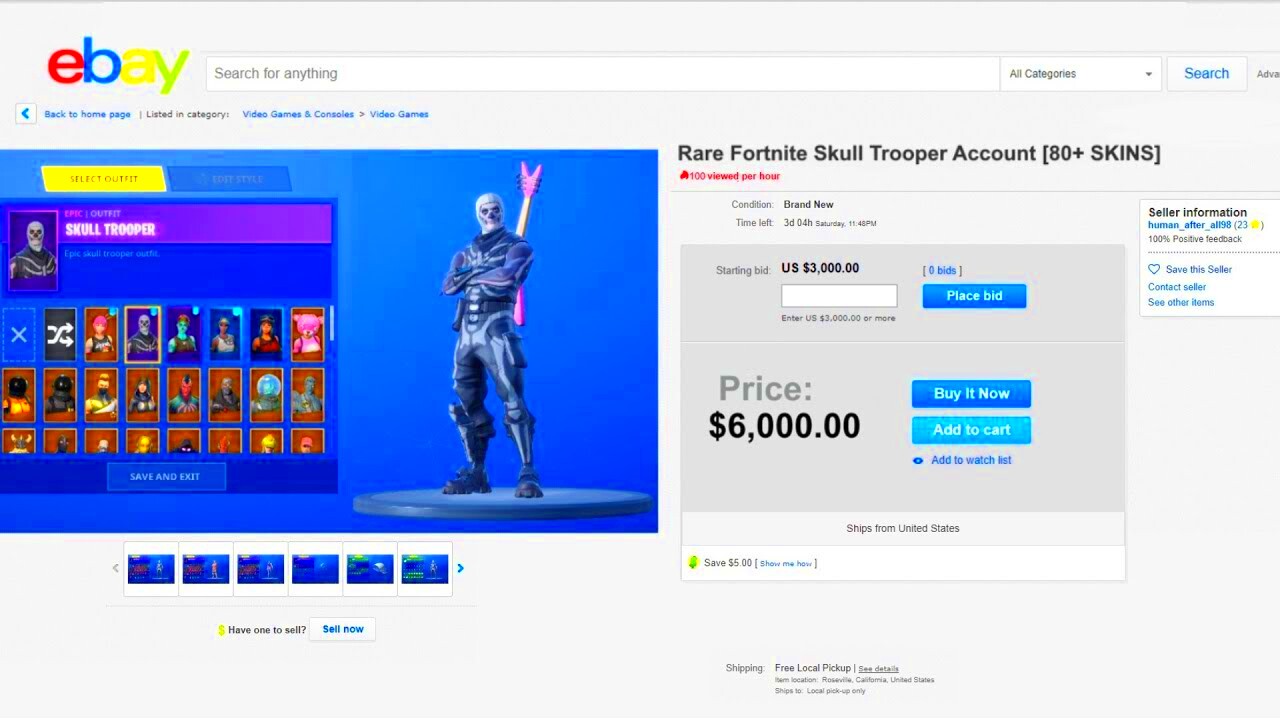 So I tried buying a Rare Fortnite account for 6000 on Ebay YouTube