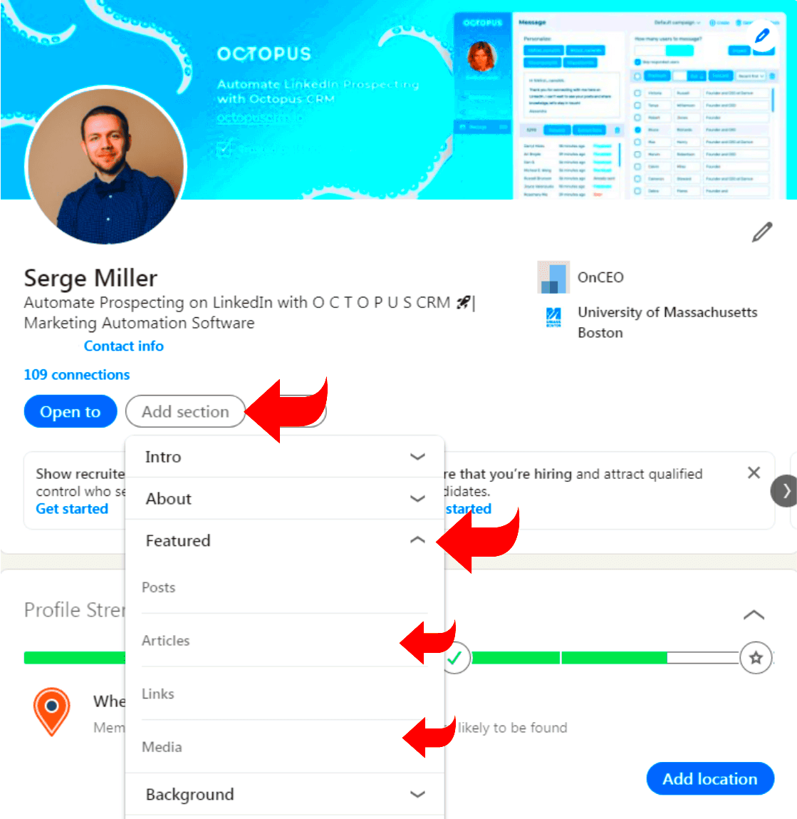 How to Create Add a Portfolio to LinkedIn Octopus CRM