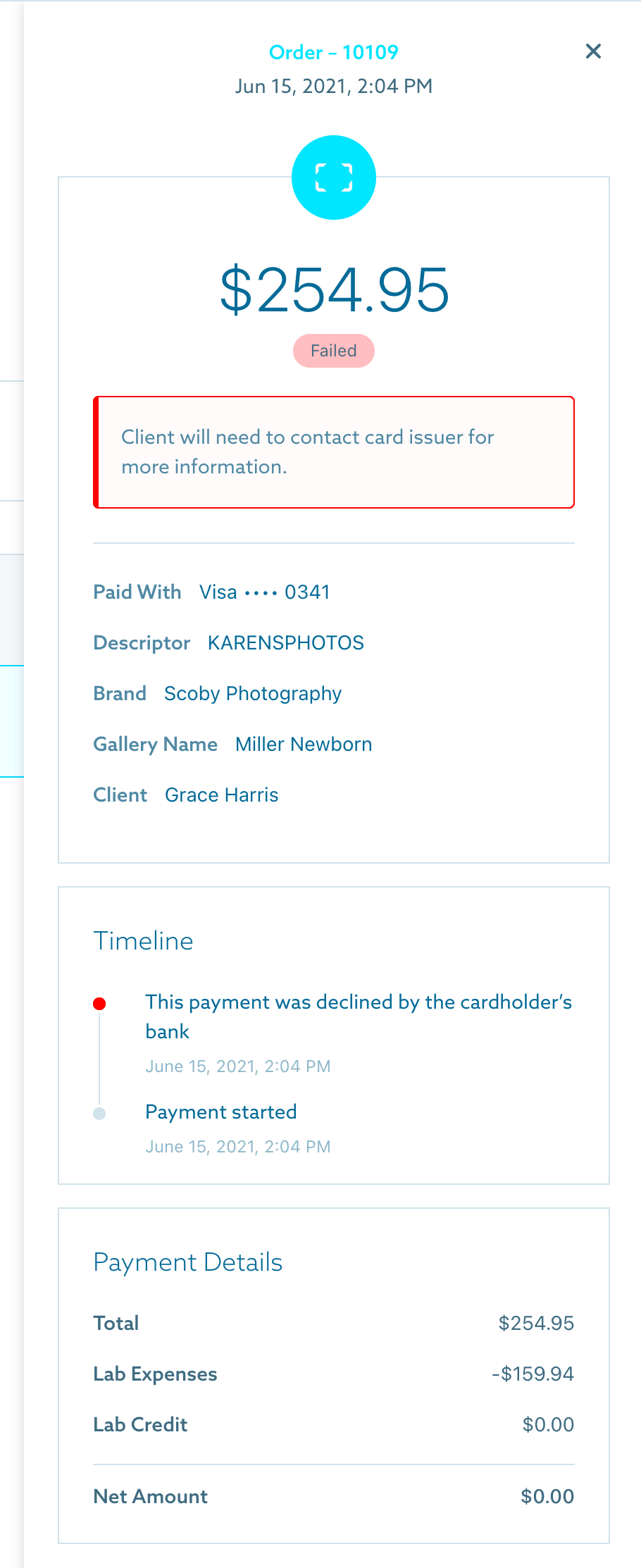 Collecting Payment for Failed Transactions with ShootProof Pay 