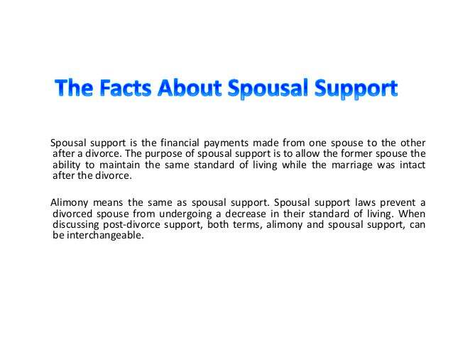 The Facts About Spousal Support