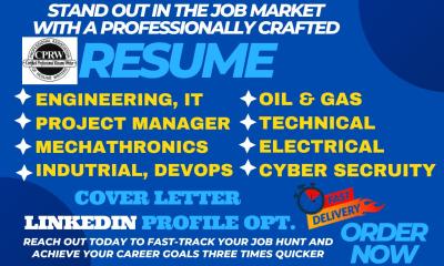 I will write HR assistant, internship, HR director, HR manager, executive assistant resume