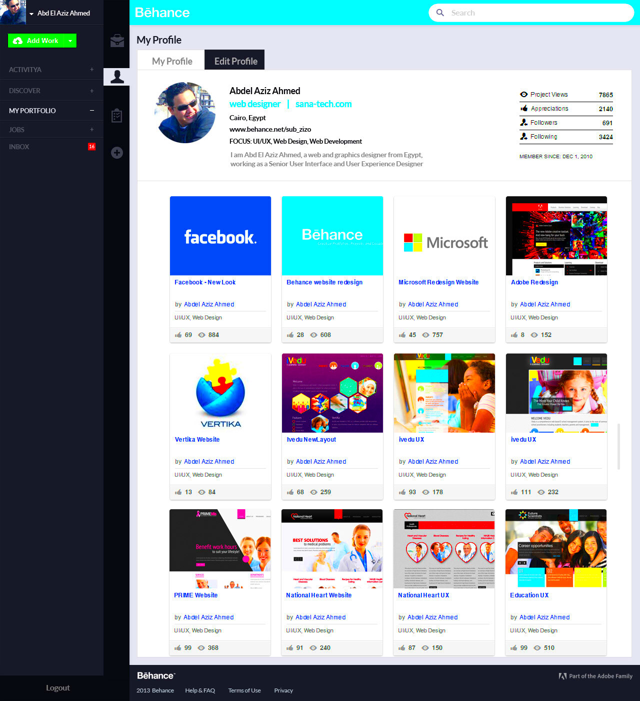 Behance website redesign Behance