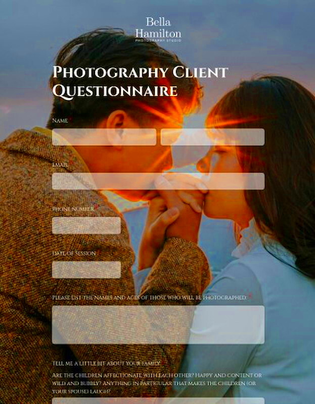 Photography Client Questionnaire Lightfolio