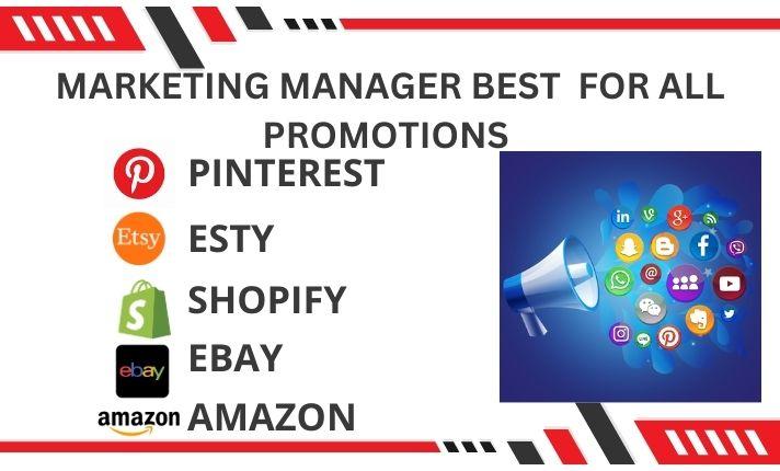 I will promote Etsy, Shopify, Amazon and eBay store on Pinterest