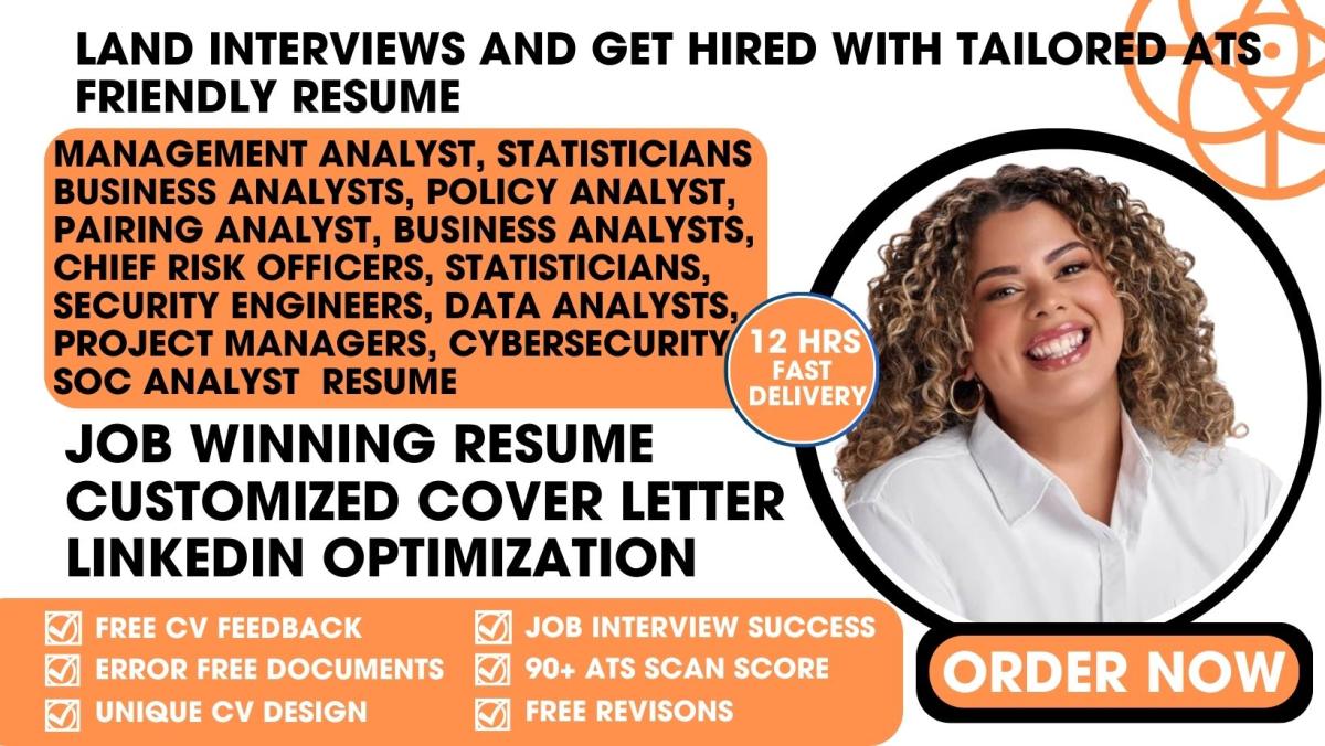 I will write management analyst, policy analyst, soc, and pairing analyst resume