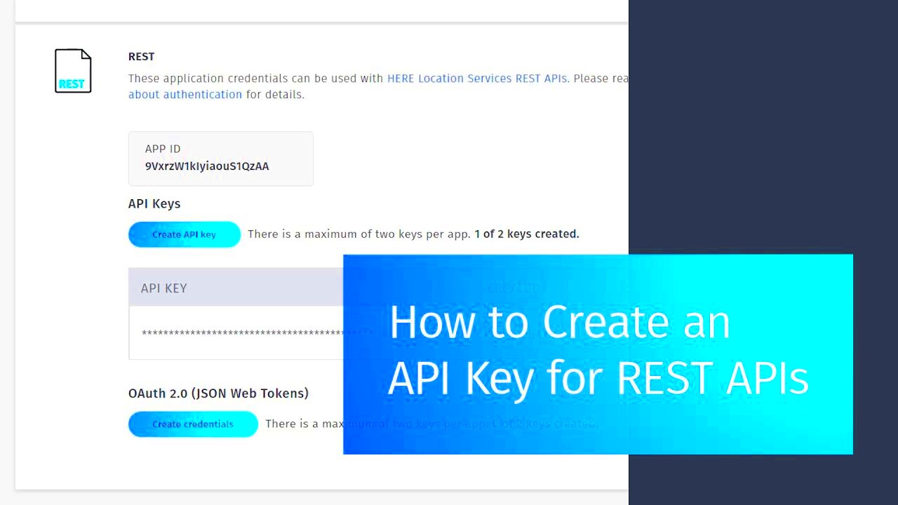 How to Create an API Key for REST APIs YouTube