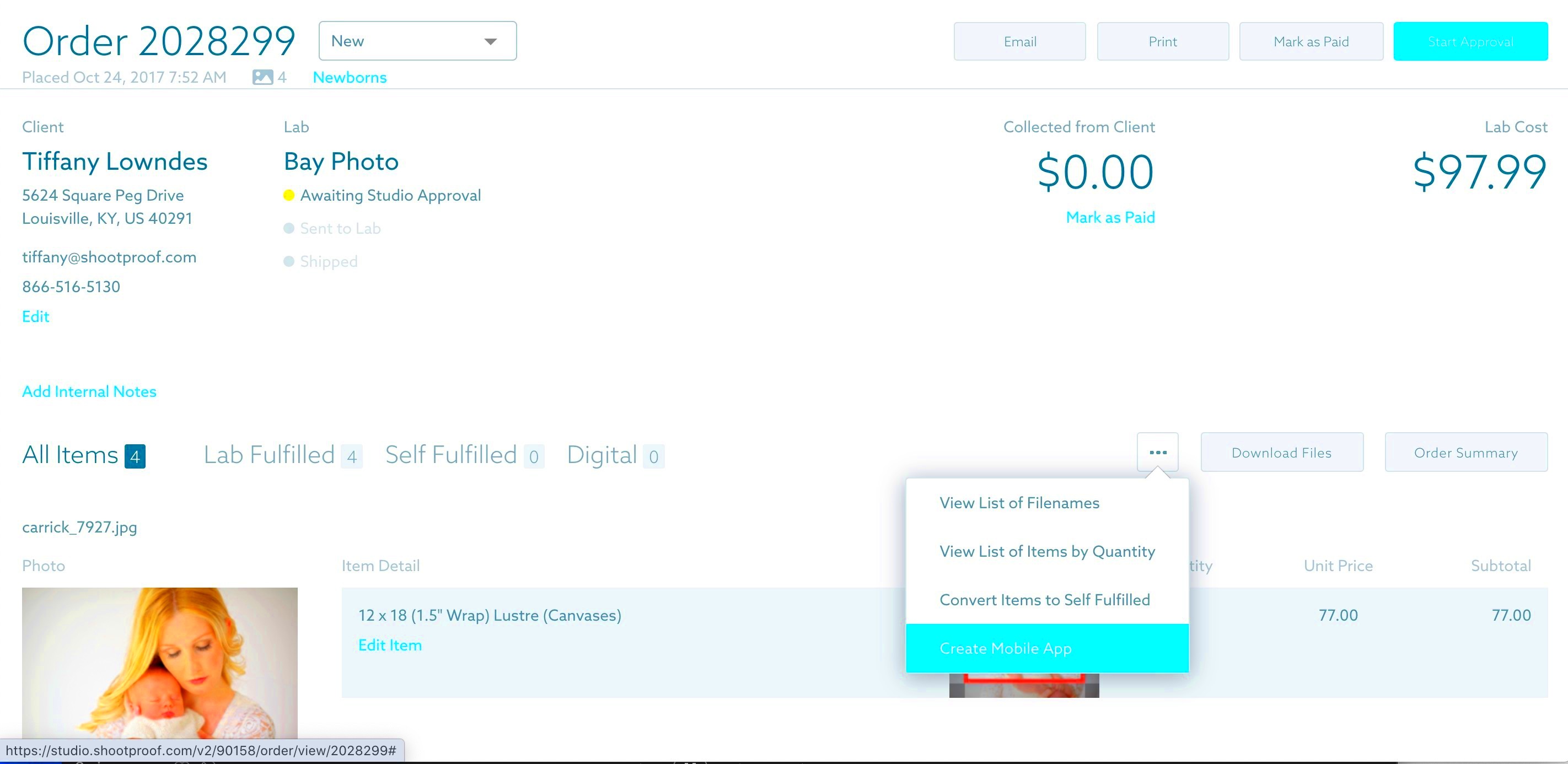 Create a mobile app from an order ShootProof Community