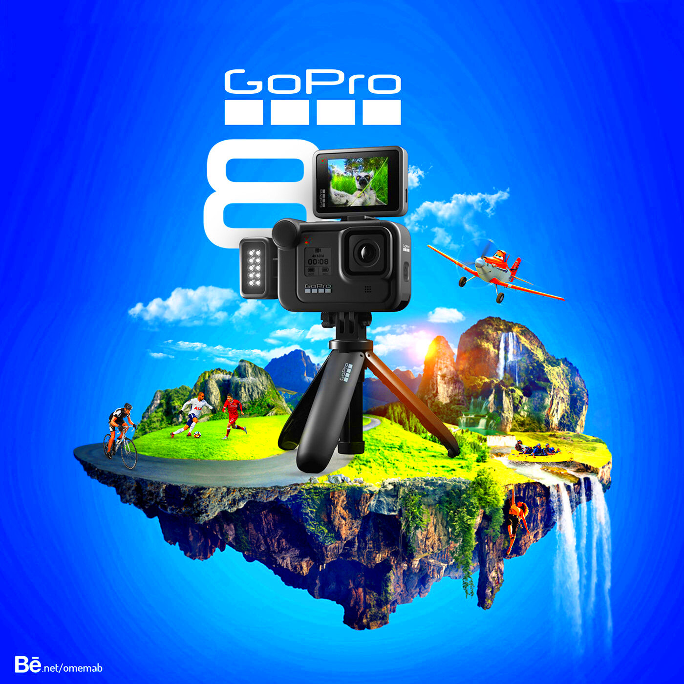 GoPro 8 advertisement manipulation action camera Behance
