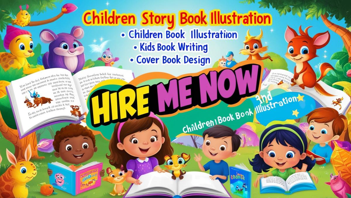 I will design kids book children story book illustration 3d children book illustration