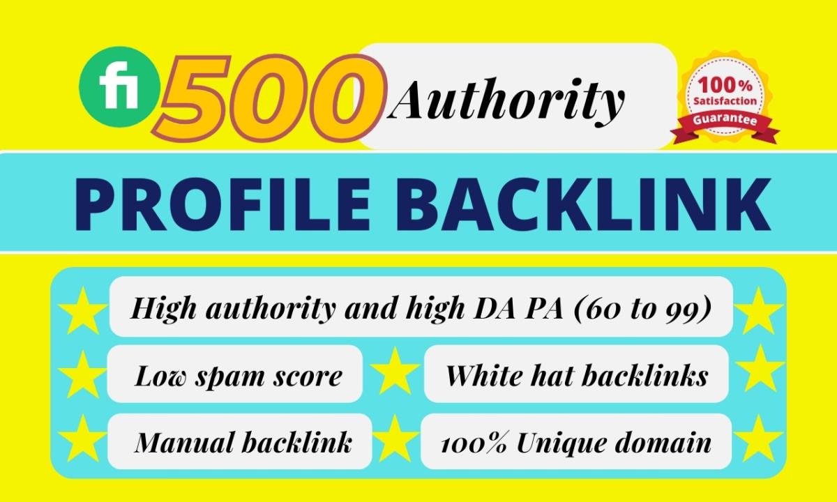 I will create high da social media profile backlinks manually