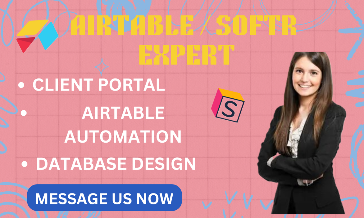 I will setup softr client portal with airtable database , zapier integration