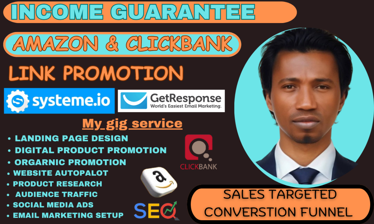 I will set up marketing funnel, Clickbank travel affiliate, autopilot Amazon affiliate