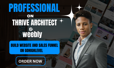 I will build responsive design landing page with thrive architect, weebly, systeme io