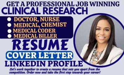 I will write clinical research, medical, nursing, healthcare, medical coder resume