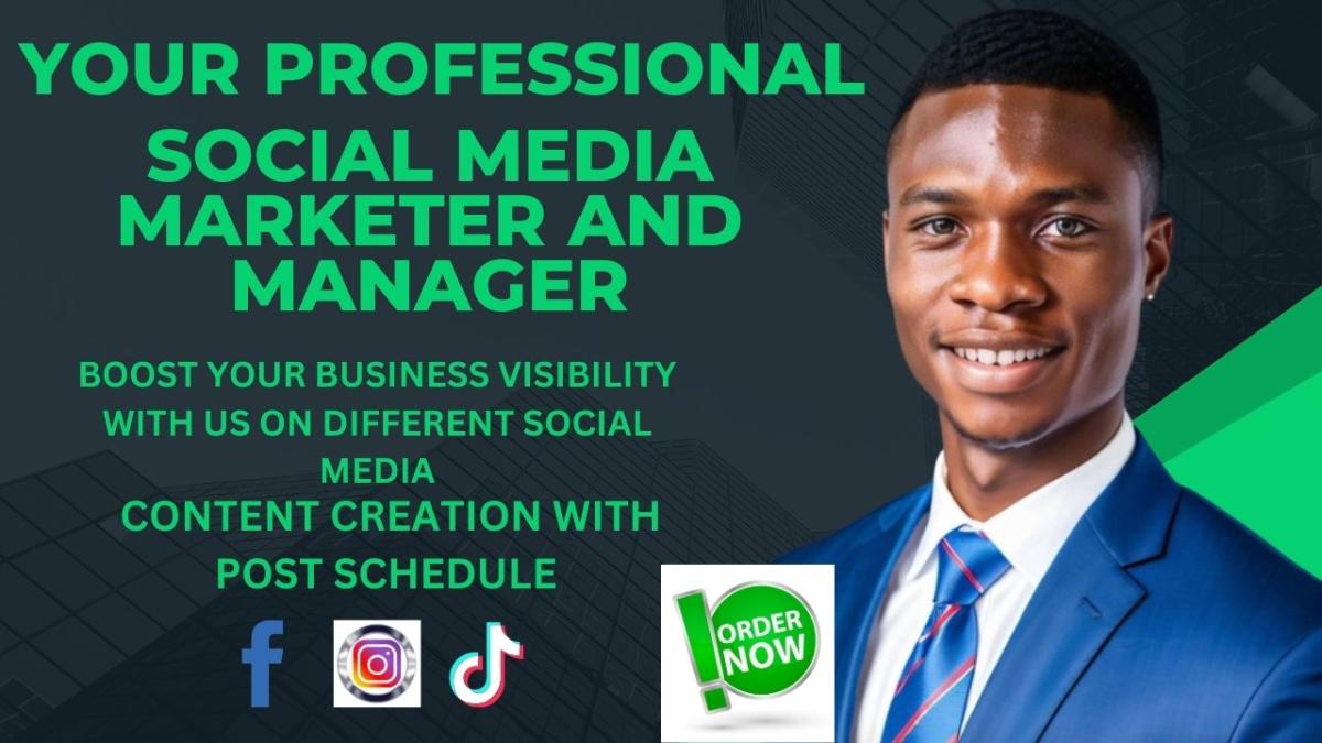 I will do social media marketing manager Facebook Instagram tiktok ads