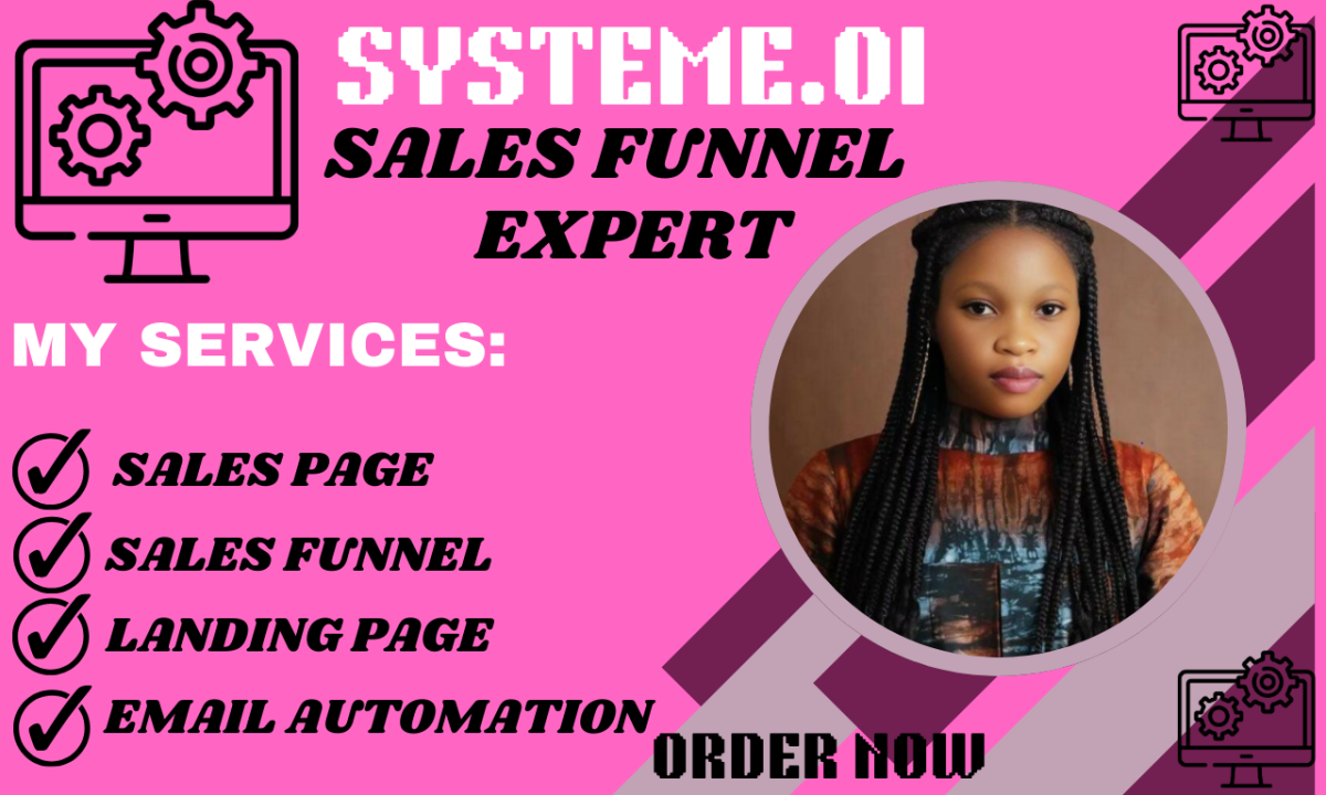 I will create systeme to sales funnel and systeme to landing page