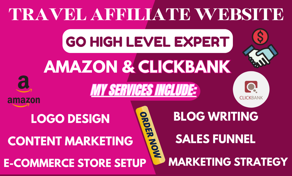 I WILL TRAVEL AFFILIATE MARKETING WEBSITE, GO HIGH LEVEL EXPERT AMAZON TRAFFIC CLICKBANK