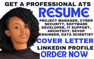 I will do project manager, cyber security, software developer, data scientist resume