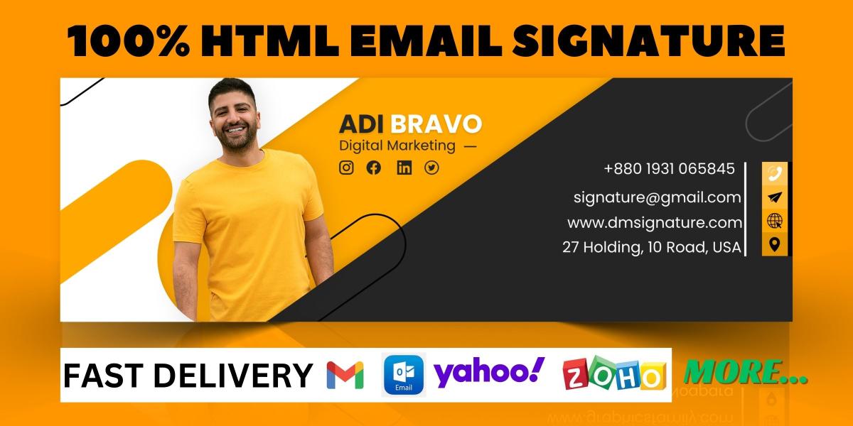 I will create professional and custom HTML email signatures