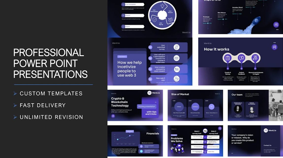 Create powerpoint presentation quickly or design pitch deck