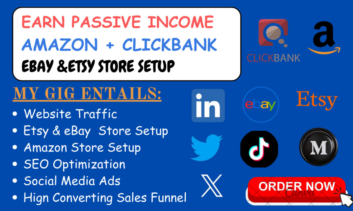 I will boost sales on online courses clickbank amazon etsy ebay for passive income