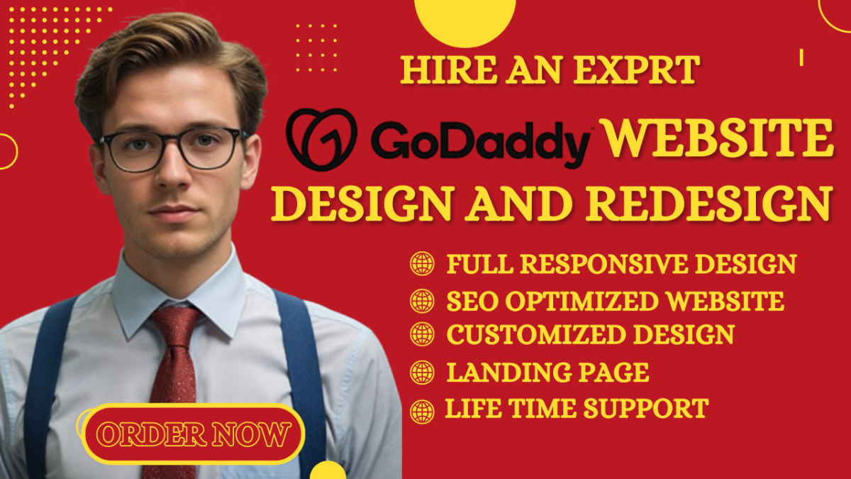 I will develop GoDaddy website design, GoDaddy website redesign GoDaddy website design