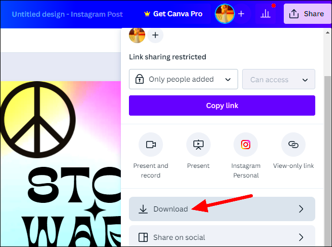 How to Download a Picture or Design from Canva