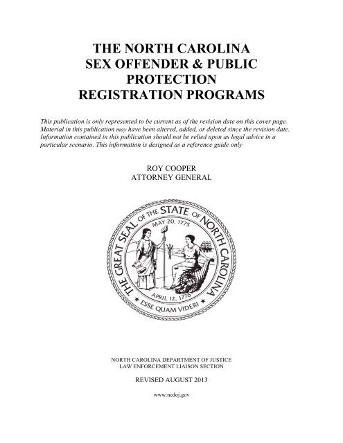 the north carolina sex offender public protection registration 