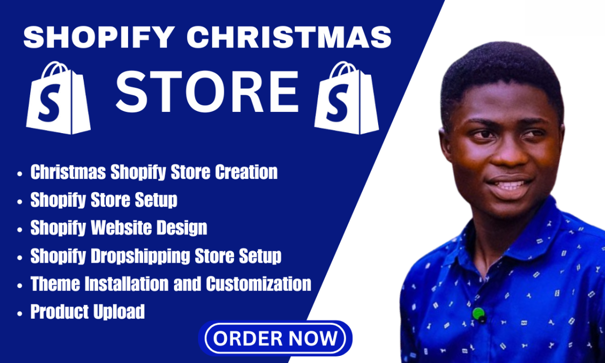 I will create christmas shopify store christmas dropshipping, shopify store design