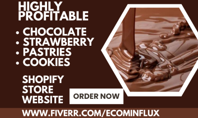 Design Chocolate Strawberry Pastry Shop Food Bakery Cookies Shopify Website