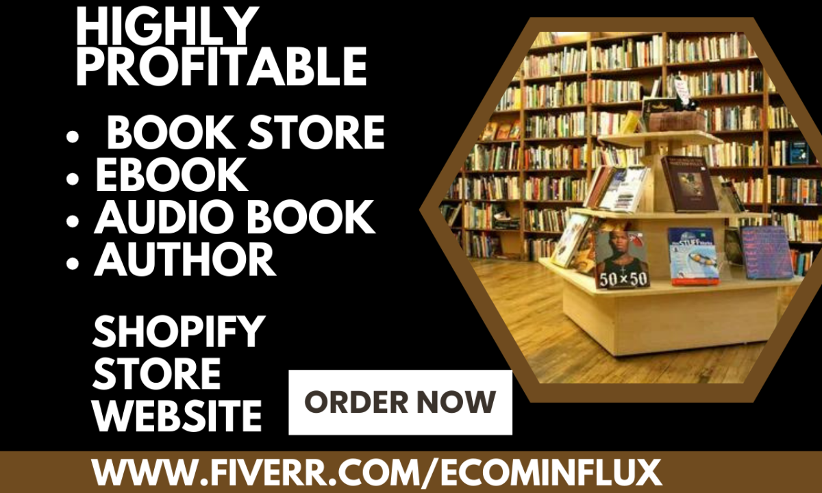 Design Author Bookshop Ebook Book Seller Audiobook Bookstore Shopify Website