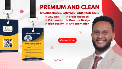 I will design premium id card, badge, name card, or lanyard for your business in 24 hrs