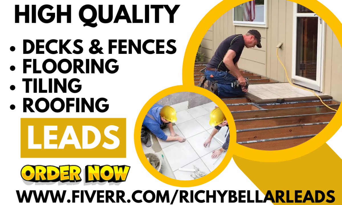 Generate Decks Fencing Tiling Roofing Woodworker Patio Furniture Flooring Leads