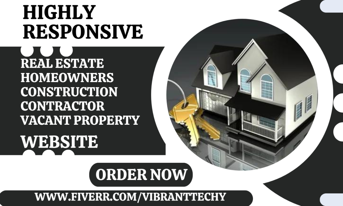 Design Real Estate Home Owners Cash Buyers Investors Vacant Property Website