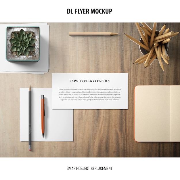 DL Flyer Mockup Template for Free Download