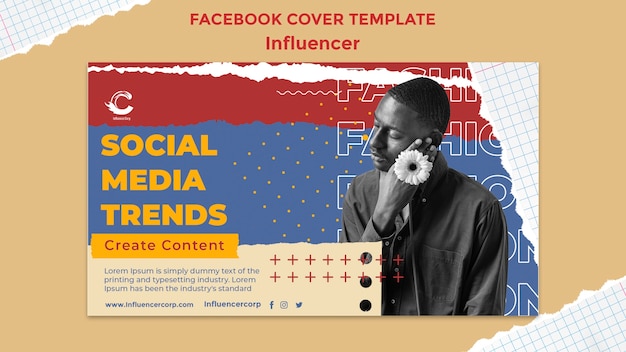 Media Influencer and Personality Social Media Cover Template for Free Download