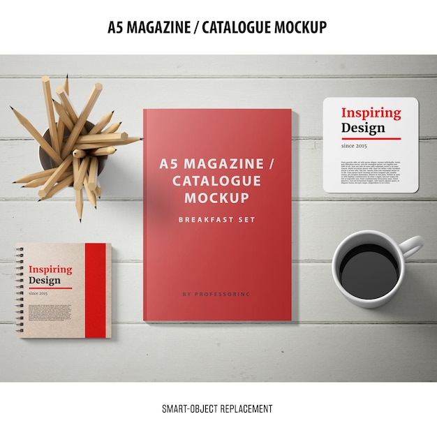 Magazine Catalogue Mockup for Free Download