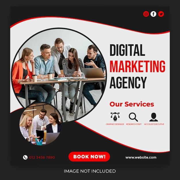 Digital Marketing Live Webinar and Corporate Social Media Post Template