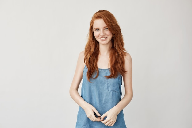 Young redhead woman smiling – Free Stock Photo Download