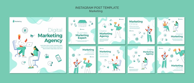 Marketing and Advertising Business Instagram Posts Collection