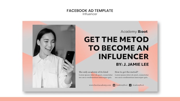 Gradient influencer facebook template