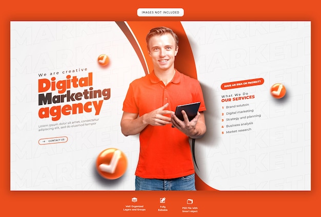 Digital Marketing Agency and Corporate Web Banner Template