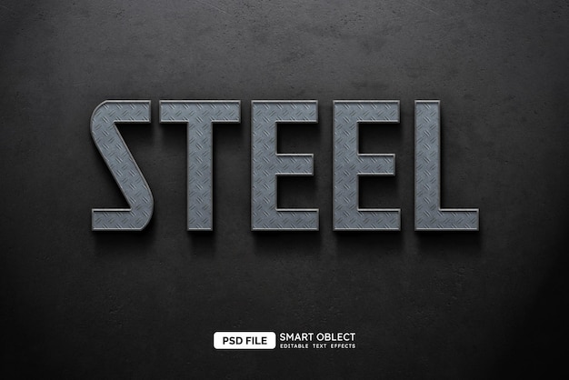 Steel Text Style Effect