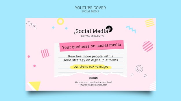 Social Media Marketing Agency YouTube Cover Design Template