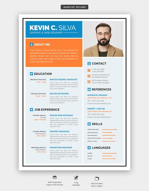 Clean and Modern Resume Portfolio or CV Template